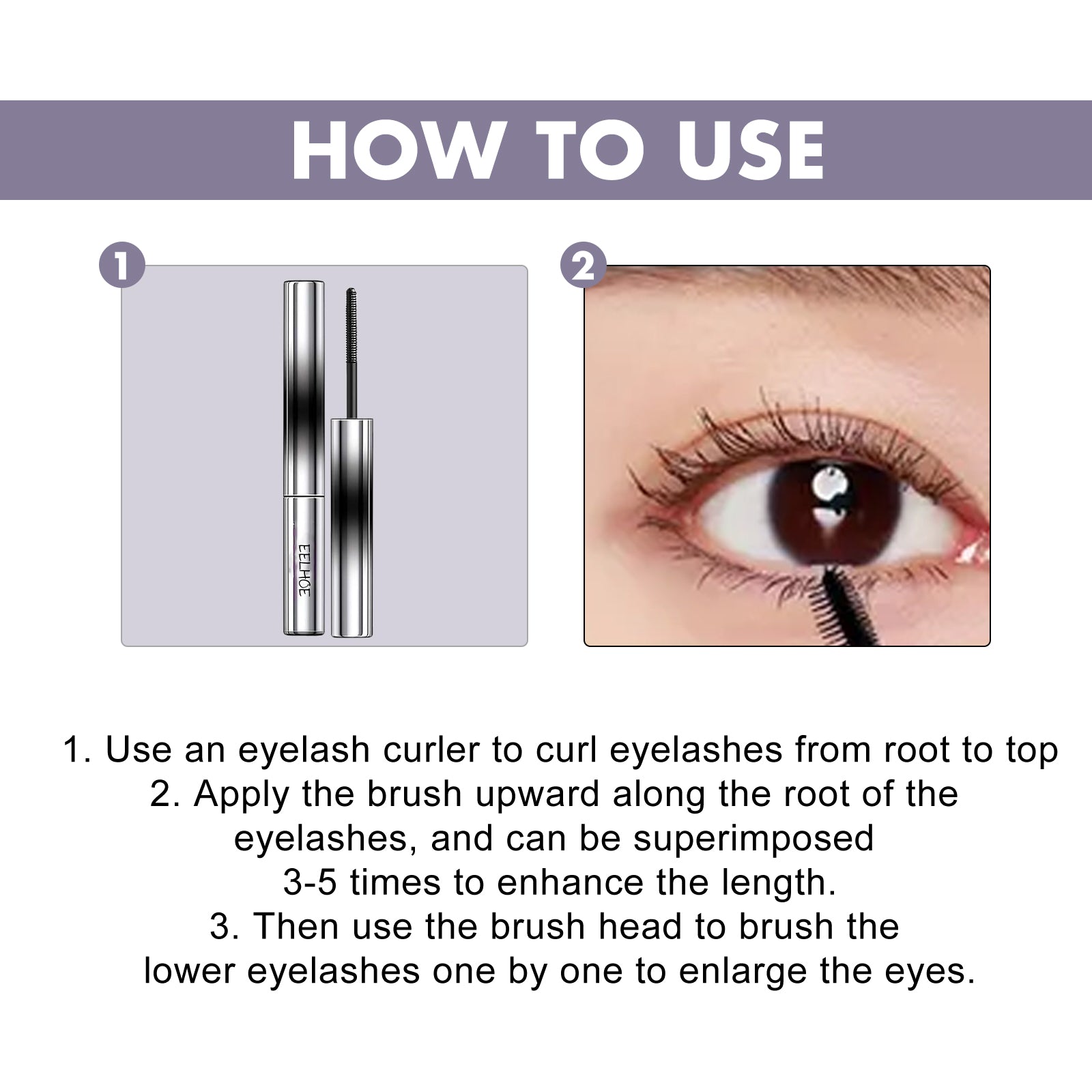 Stereoscopic Fibrous Eye Black, Eyelashes Black Beautiful Natural Thick Sweat-Proof, Not Smudgy, Not Makeup Off Slim Long