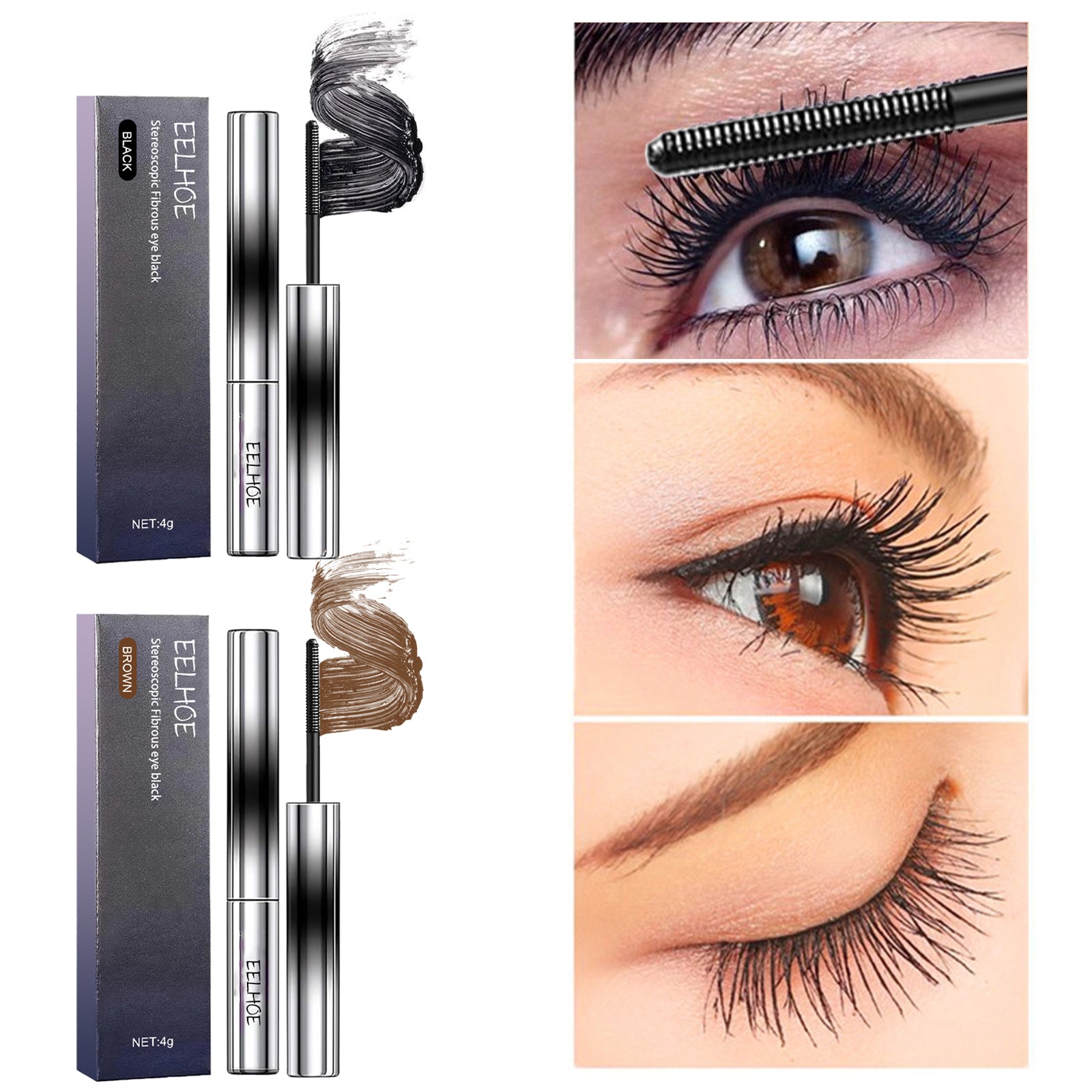 Stereoscopic Fibrous Eye Black, Eyelashes Black Beautiful Natural Thick Sweat-Proof, Not Smudgy, Not Makeup Off Slim Long